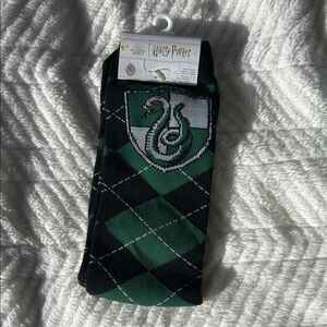 Warner Bros. Harry Potter Slytherin Argyle Crew Socks - Green & Black